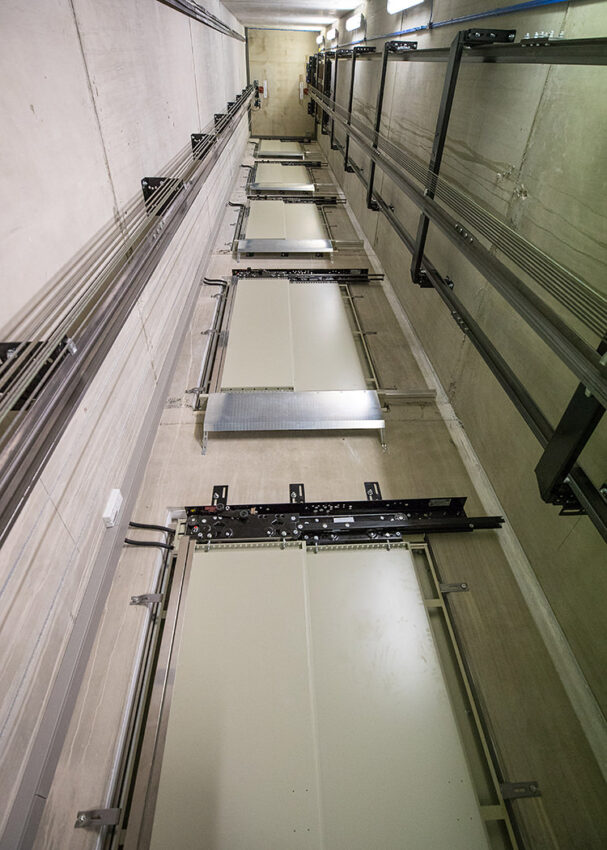 Lift Installation Lincoln Transport Hub for Willmott Dixon, inner lift doors