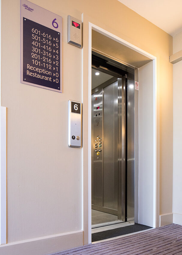 Lift Installation Nottingham Arena Premier Inn, lift opeing doors