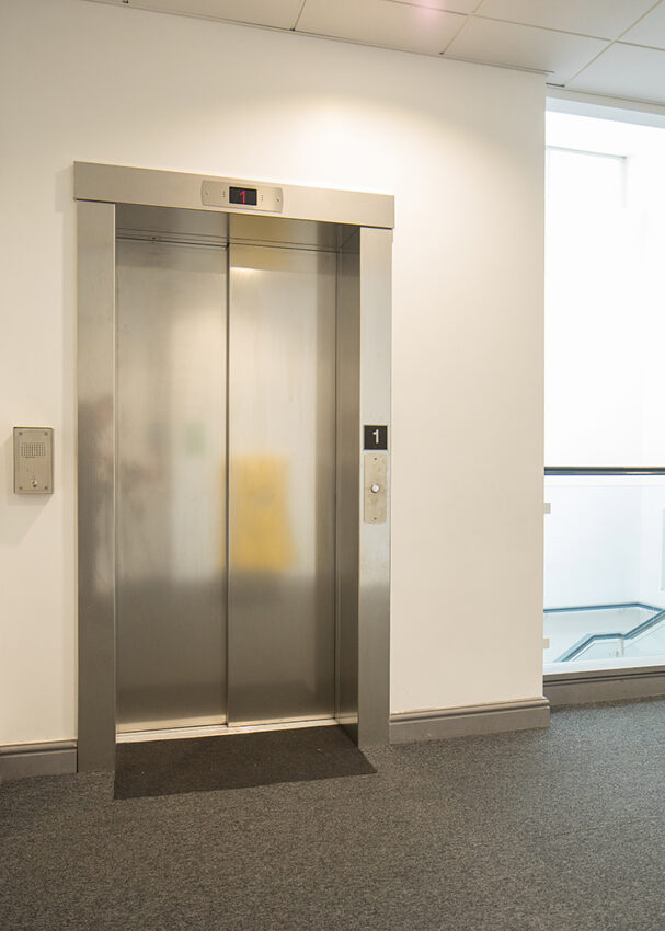 Lift Installation worcester at University of Worcester Edward Elgar Building, emergency lift call button