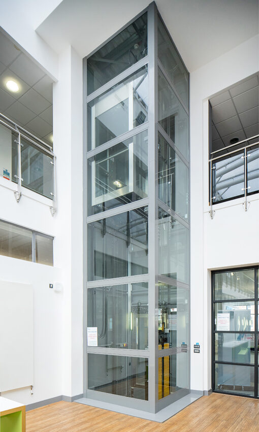Lift Installation Melton Mowbray, leicestershire, Brooksby Melton College, scenic glass lift