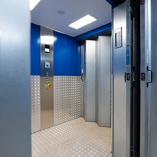 Goods lift installation nottingham storage unit by MV Lifts