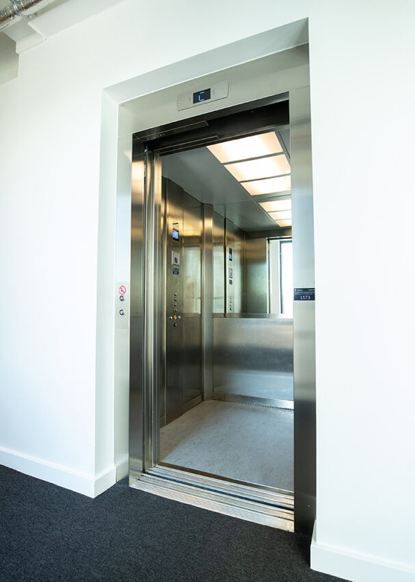 Lift Installation at the University of Nottingham RAD building by MV Lifts, lift interior mirrors