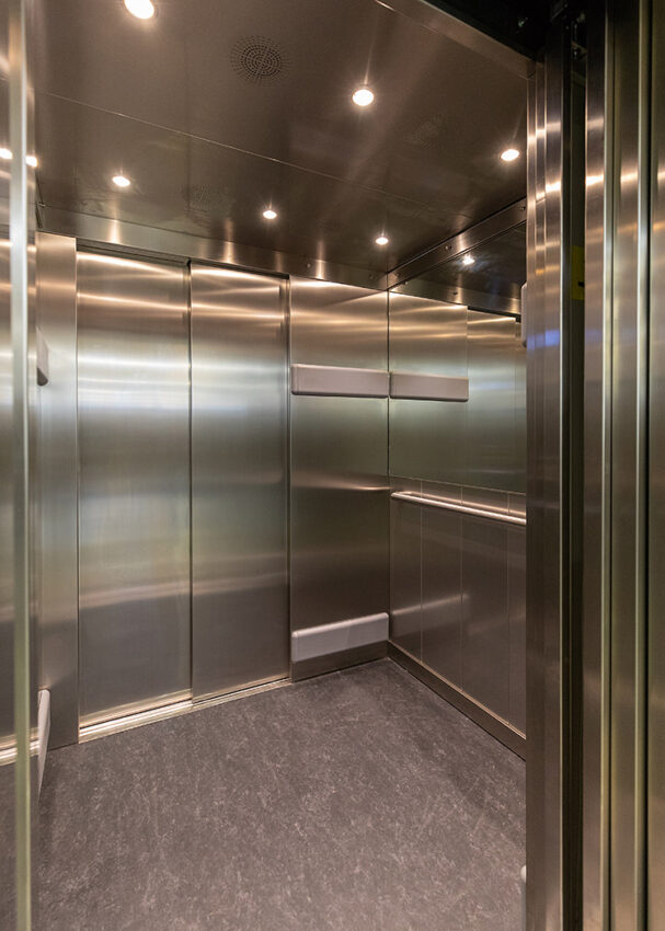 Lift Installation in Scarborough at Boyes department store, lift interior sideview