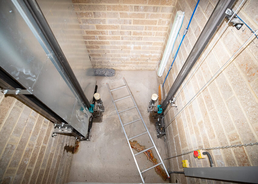 Lift Installation at Blackfriars Cambridge, lift pit