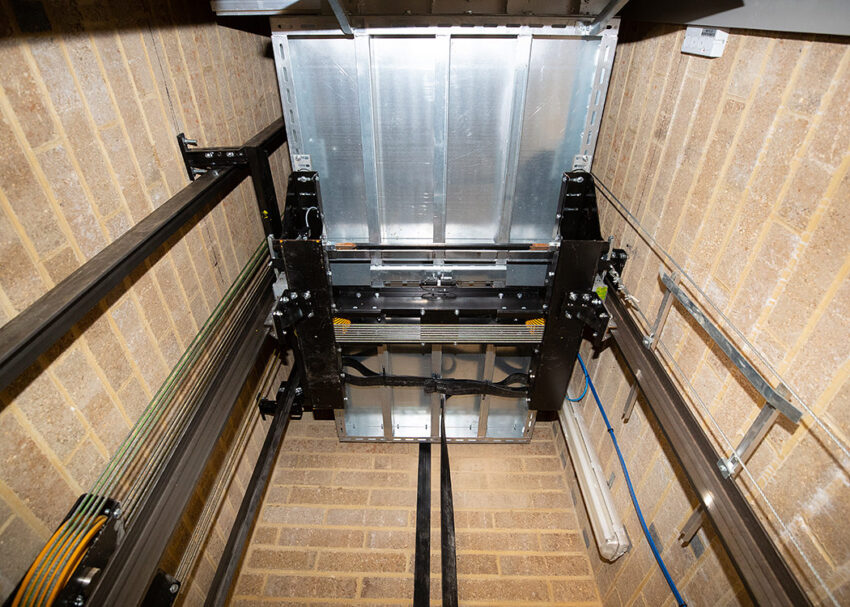 Lift Installation at Blackfriars Cambridge, lift car