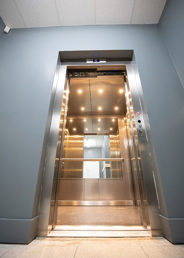 Lift Installation derbyshire for Boyes Department store matlock, lift interior lighting