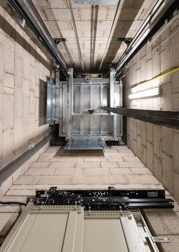 Lift Installation derbyshire for Boyes Department store matlock, lift shaft