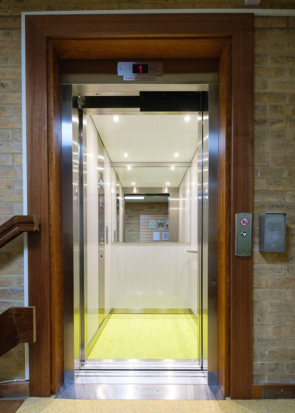 Lift Installation Cambridgeshire at St Neots Library, lift interior mirror