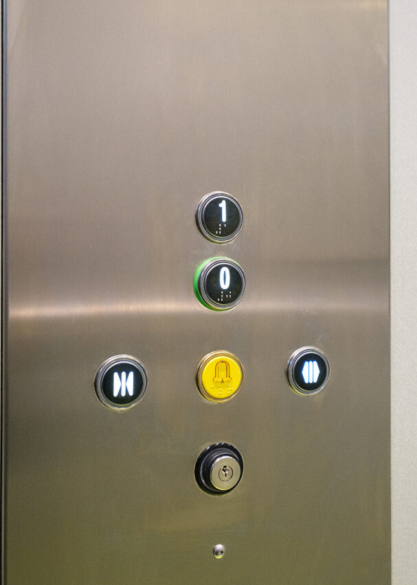 Lift Installation Cambridgeshire at st Neots Library lift buttons