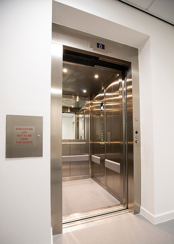 Lift Installation Loughborough University at Rolls Royce University Technology Centre (UTC), lift interior