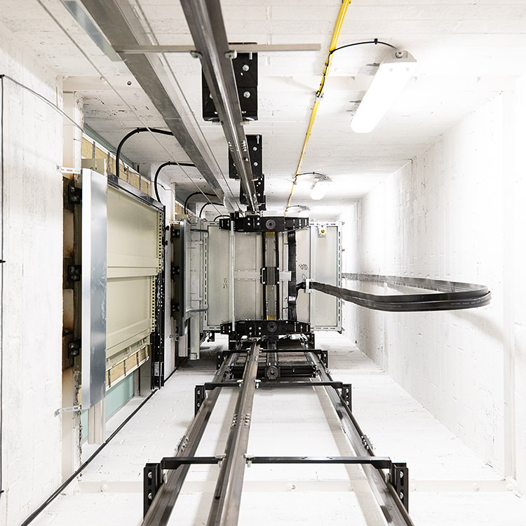Lift Installation Loughborough University at Rolls Royce University Technology Centre (UTC), lift shaft