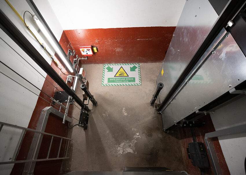 Lift Replacement at the University of Derby , lift pit