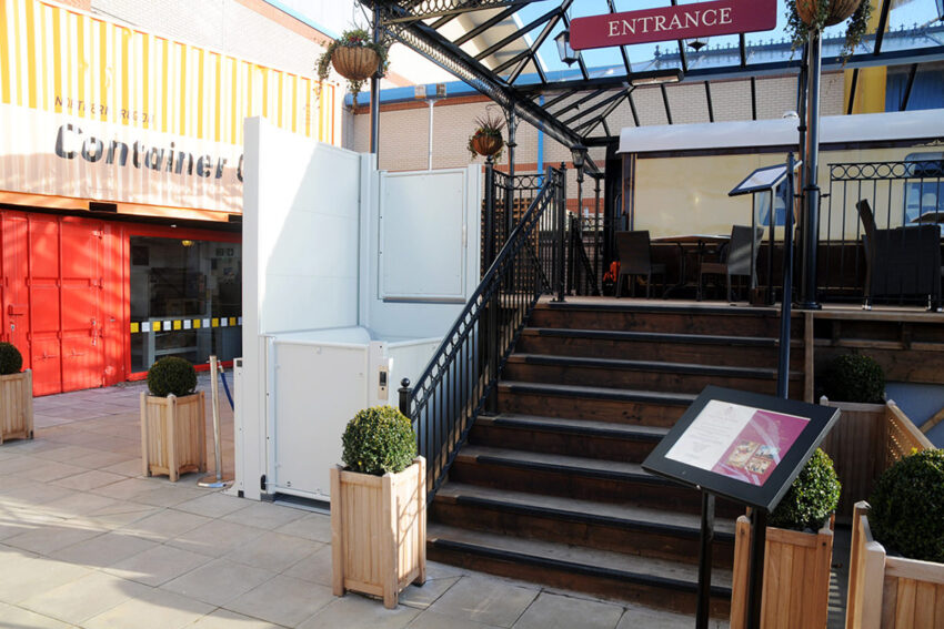 Platform Step Lift Installation allowing access solutions for dissabled users