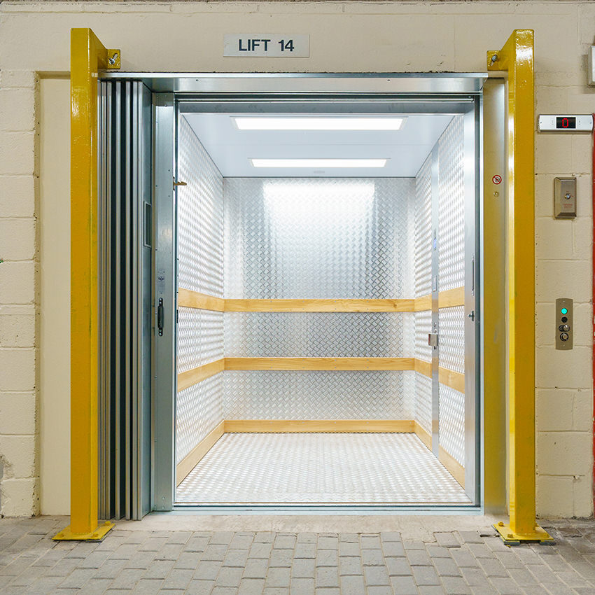goods lift installation at merry hill shopping centre by MV Lifts