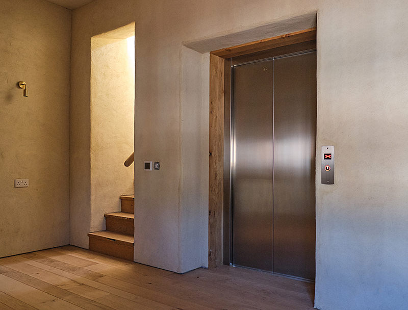 home platform lift installation in a luxury homebuild.