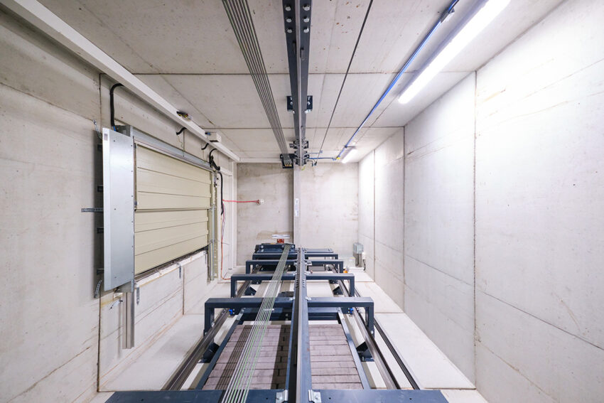 Lift shaft at University of Worcester installation by MV Lifts