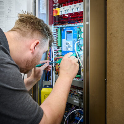 fault finding by an MV Lifts senior lift techincian using a multi meter.